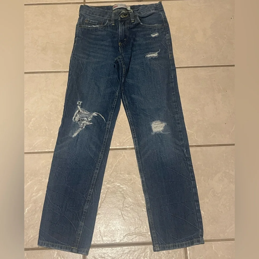 Levi’s 502 Regular Taper Distressed Straight Leg Blue‎ Jeans Size 12 Reg
